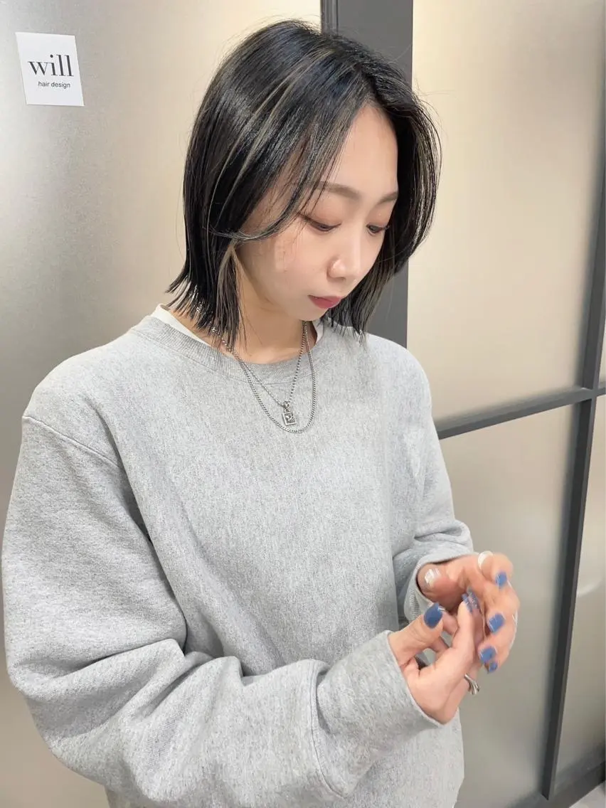 ミディアム カラー ヘアカラー トリートメント 髪質改善will hairdesignのヘアスタイル