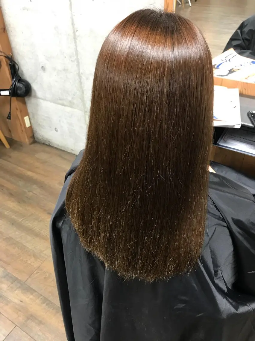 セミロング パーマ 縮毛矯正 Satsuki ✂︎♡のヘアスタイル