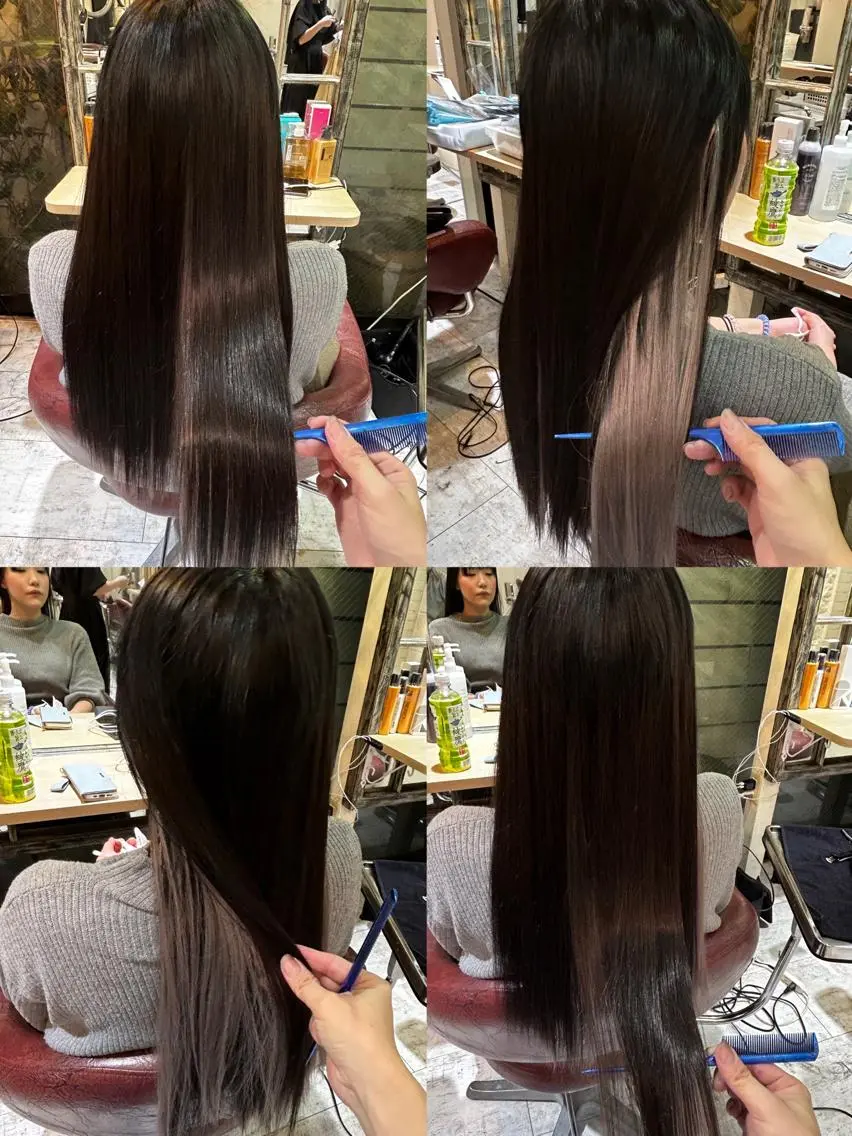 ロング カラー カット ヘアカラー トリートメント エクステ ササ キのヘアスタイル