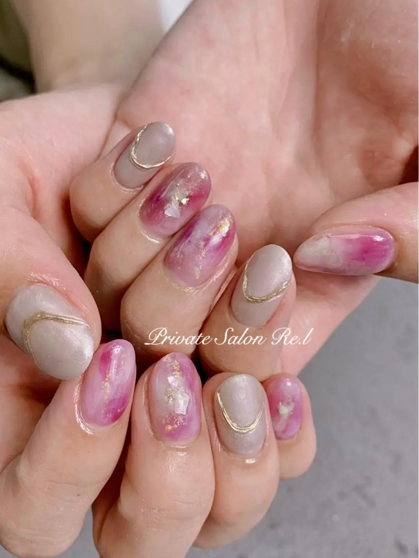 ネイル ニュアンスネイル モチの良さ◉ フィルインネイル♡のネイルデザイン