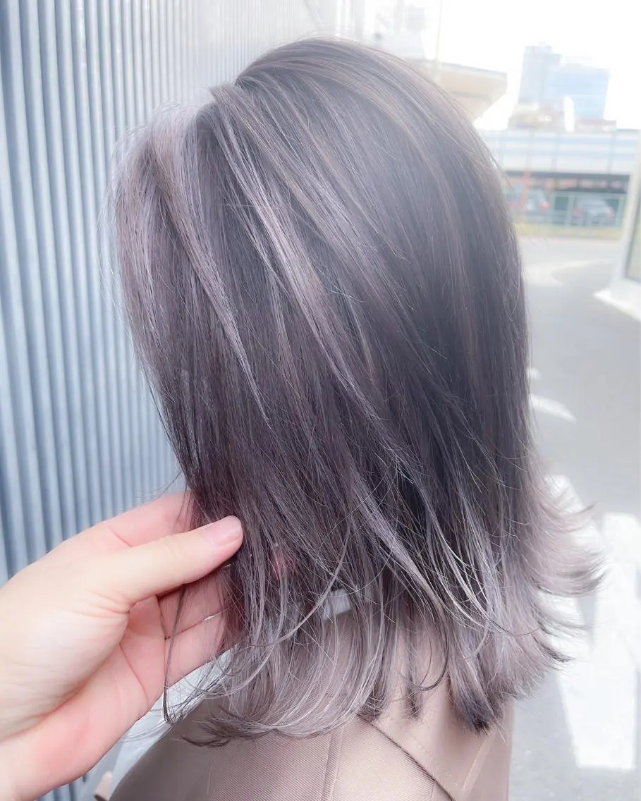 ミディアム ラベンダーベージュ ヘアカラー トリートメント BOXmico. 南堀江 宇都宮のヘアスタイル