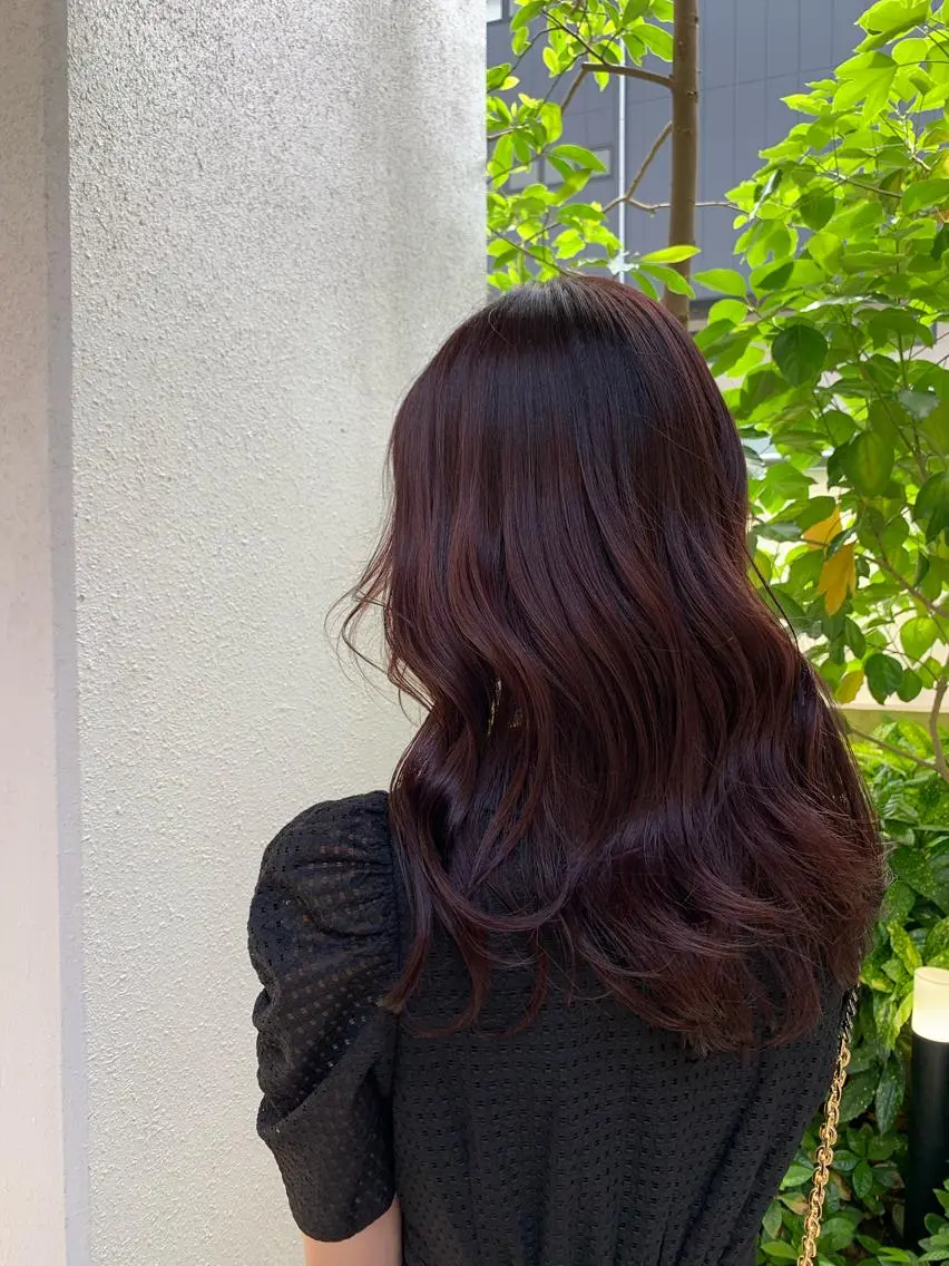 ロング カラー カット ヘアカラー トリートメント AMI🎀韓国ヘア 透明感カラーのヘアスタイル