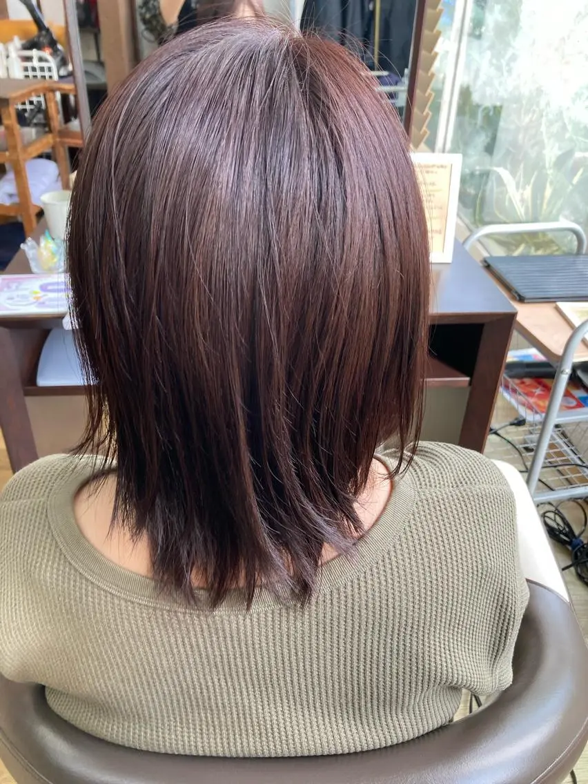 カラー ベージュカラー 中山 ルミ子のヘアスタイル