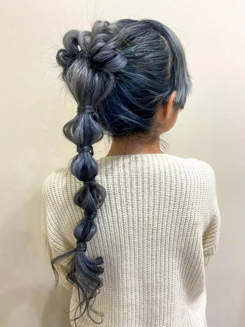 ロング ヘアアレンジ ポニーテール 結婚式・ブライダル デート 玉ねぎヘアー ワタナベ リリコのヘアスタイル