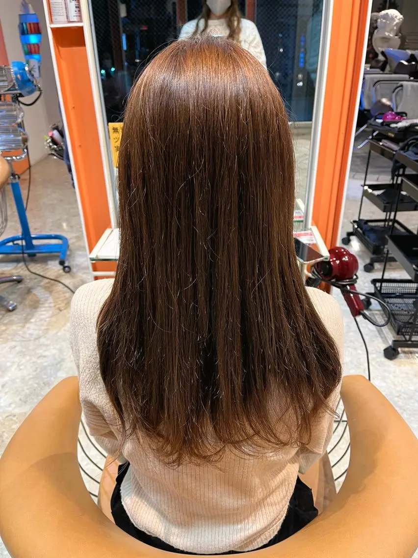ロング カラー ブラウンカラー ヘアカラー うしだ かおるのヘアスタイル