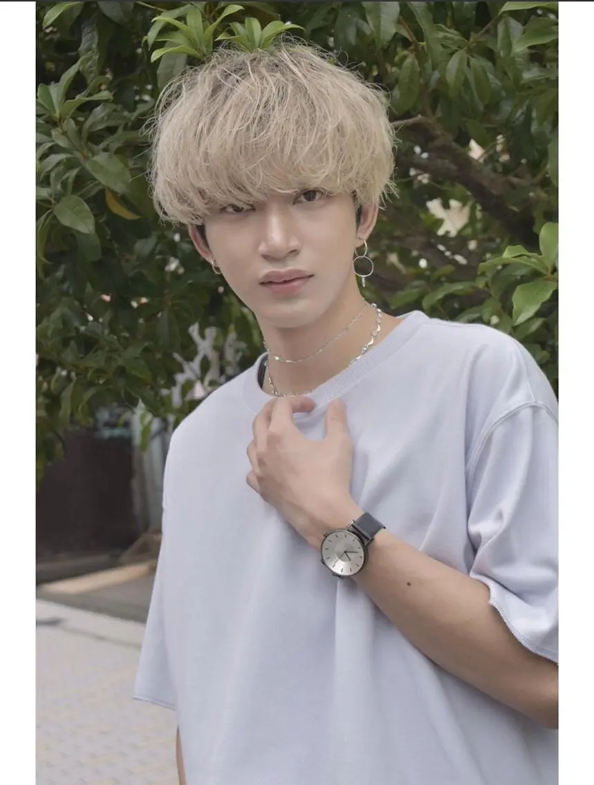 ショート パーマ メンズ マッシュ 河島 裕樹のヘアスタイル