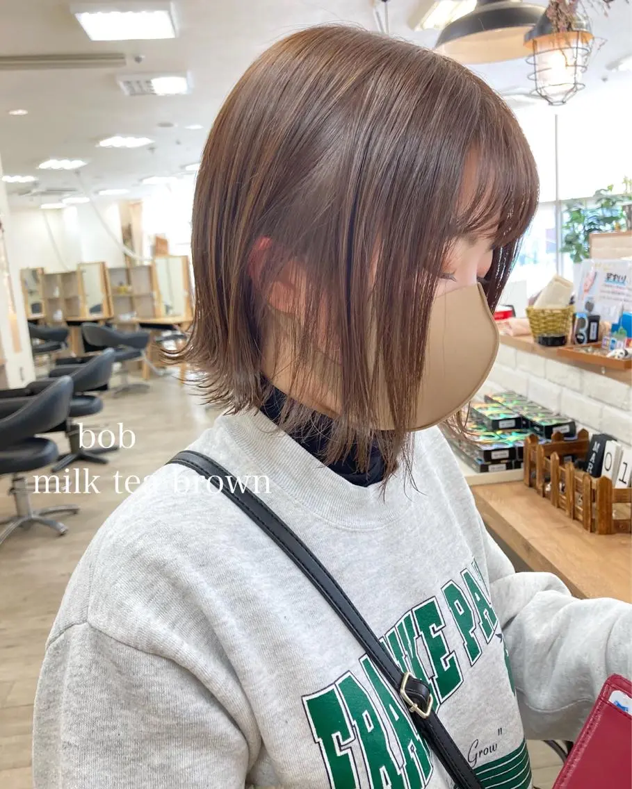 ショート カラー 切りっぱなしボブ ショートボブ ハンサムショート ブラウンカラー ミルクティーブラウン カット ヘアカラー トリートメント 初めてのショート お任せください✂️のヘアスタイル