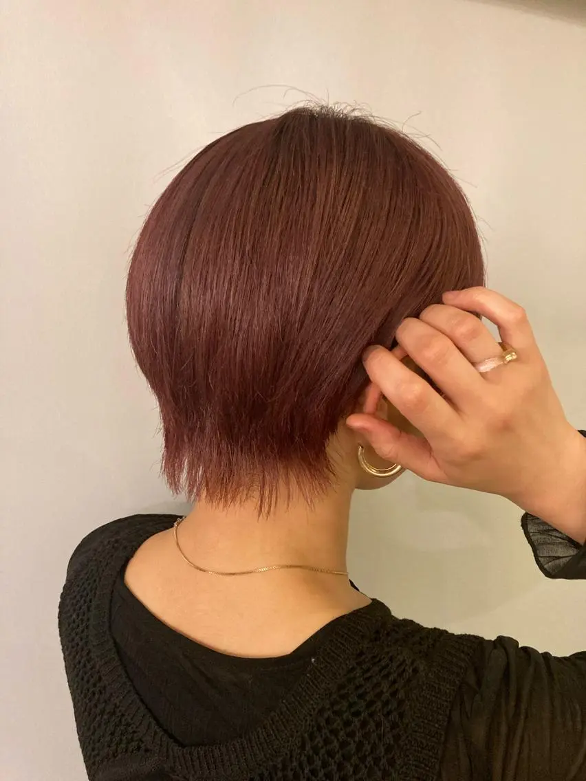 ショート カラー ブリーチ ピンクカラー ショートヘア ✂︎岡根 京花✂︎のヘアスタイル