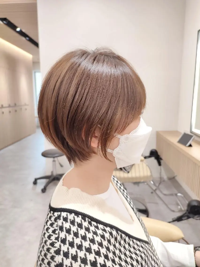 ショート カラー 丸みショート ショートヘア 【似合わせ・レイヤー ・パーマ】海気のヘアスタイル