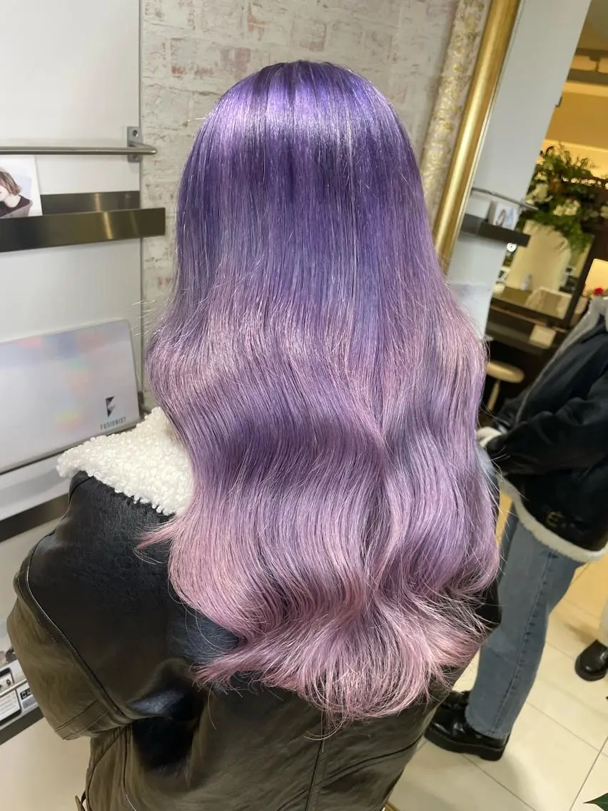 セミロング カラー ミストバング ベージュカラー ブリーチ ブルーカラー ケアブリーチ ヘアカラー 🩵アンブレラカラー 髪質改善 丸尾】のヘアスタイル