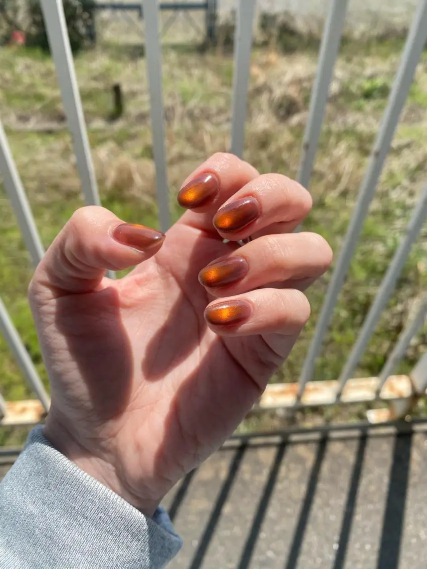 ショート カラー ネイル ジェルネイル マグネットネイル Nailsalon Calmeのネイルデザイン