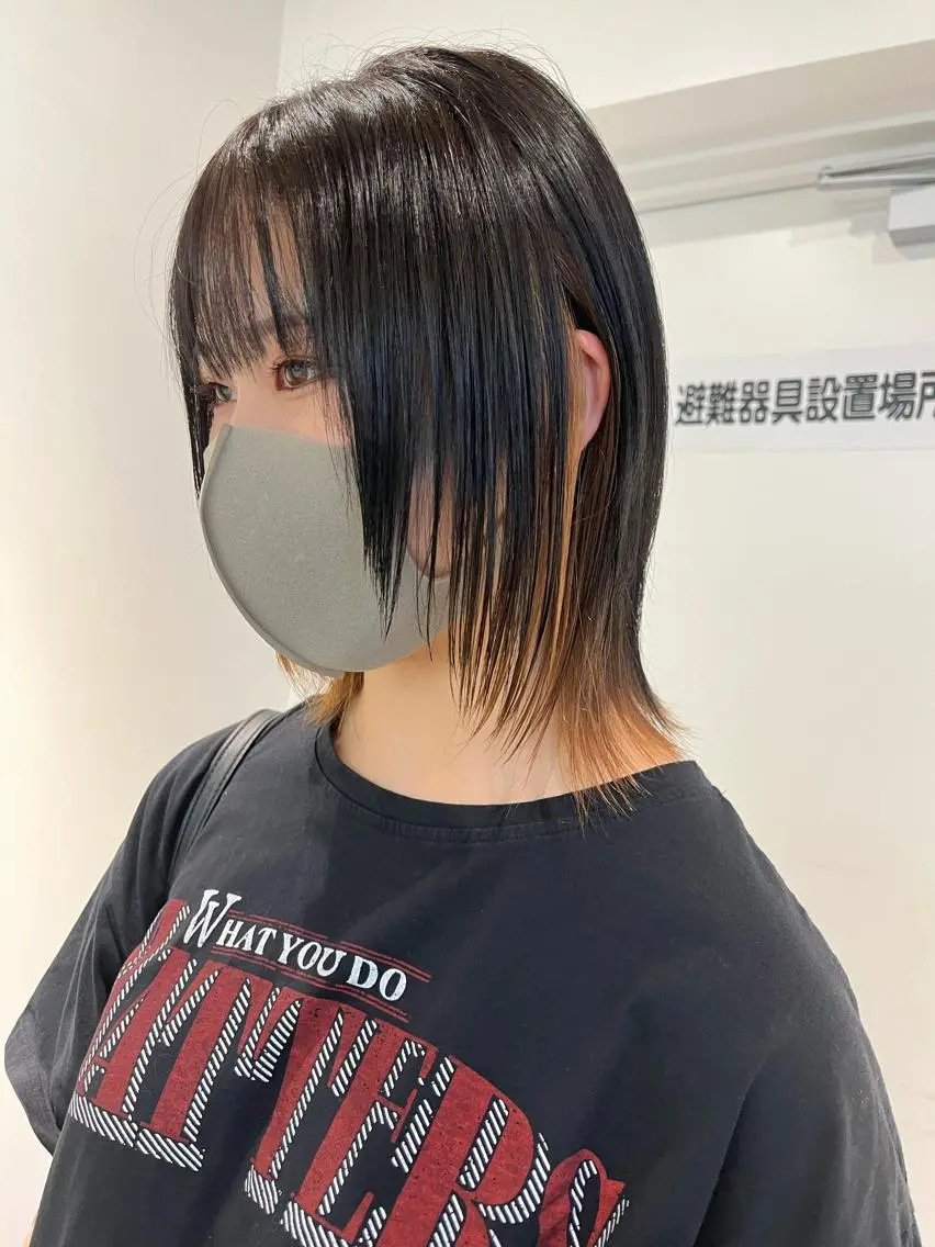 ミディアム カラー ウルフカット ヘアカラー トリートメント 【代表】 辻龍樹のヘアスタイル
