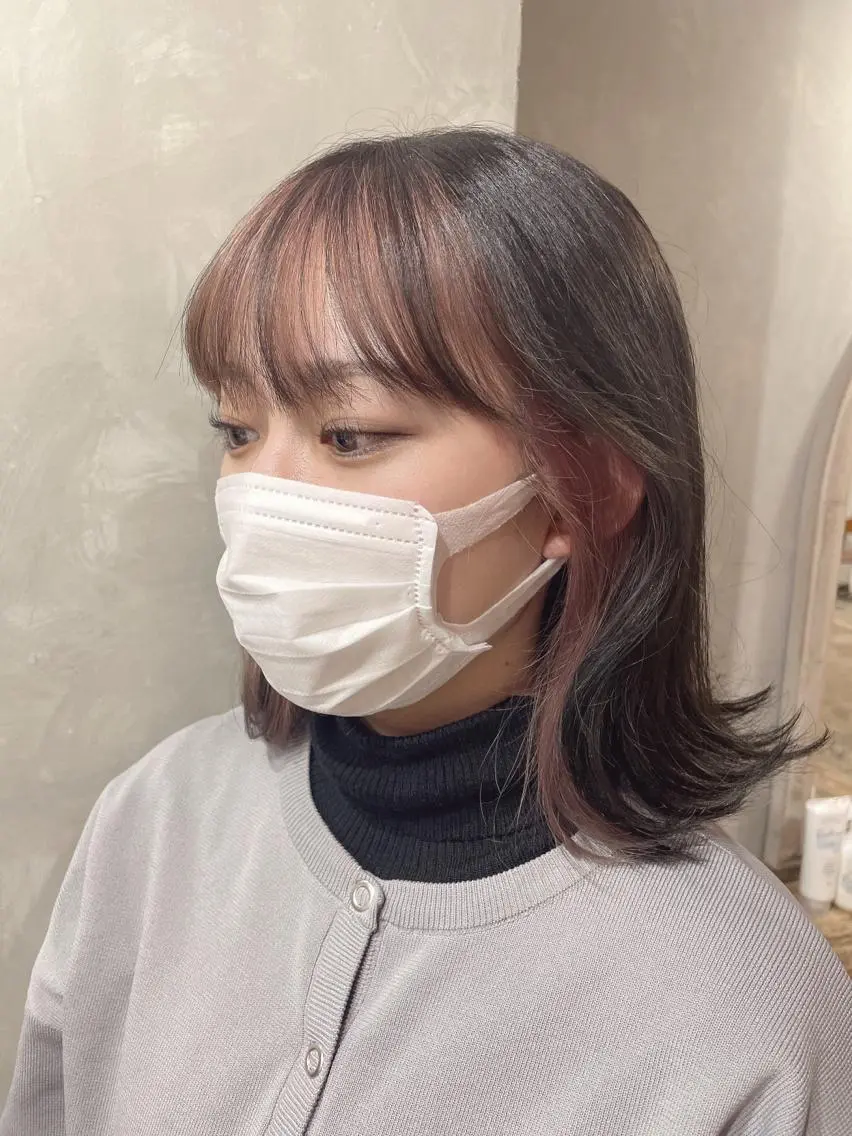 ミディアム カラー 梅田美容室 山崎海波のヘアスタイル