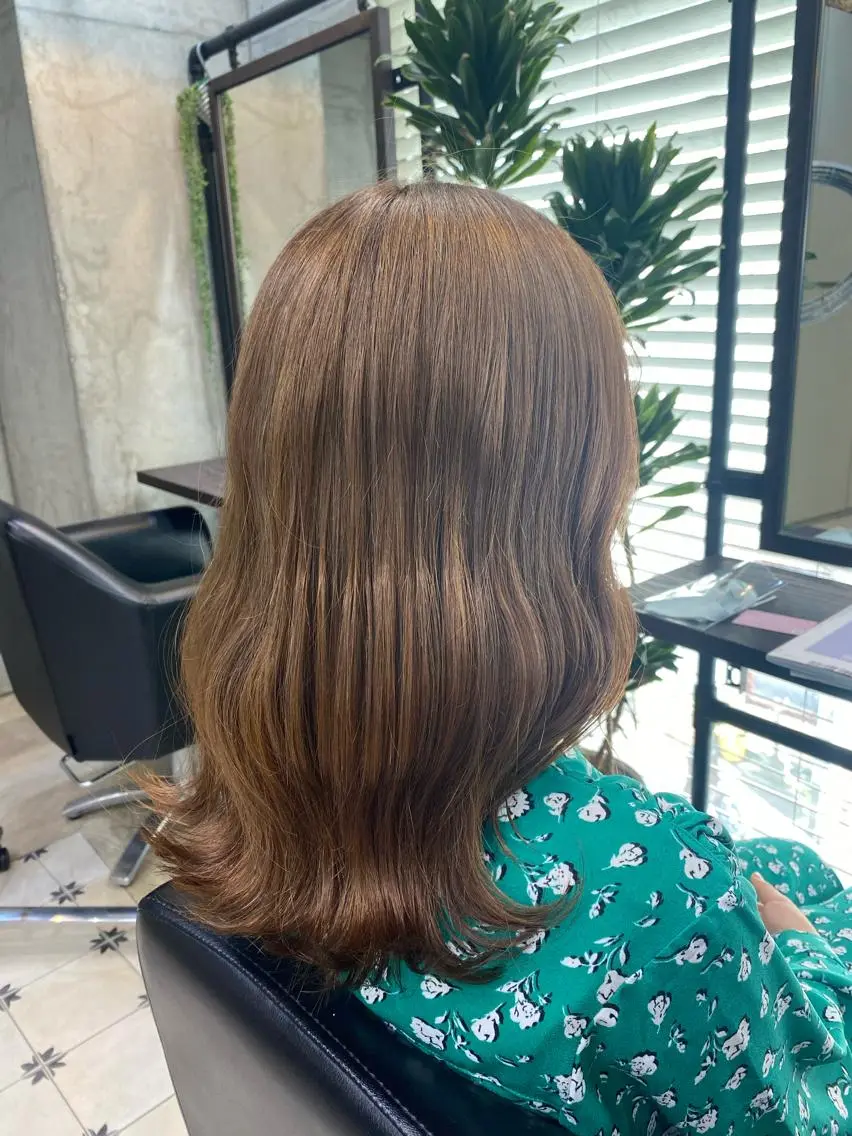 ロング カラー ベージュカラー 学生 トリートメント カット ヘアカラー トリートメント 韓国ヘア☁️ mitsukiのヘアスタイル
