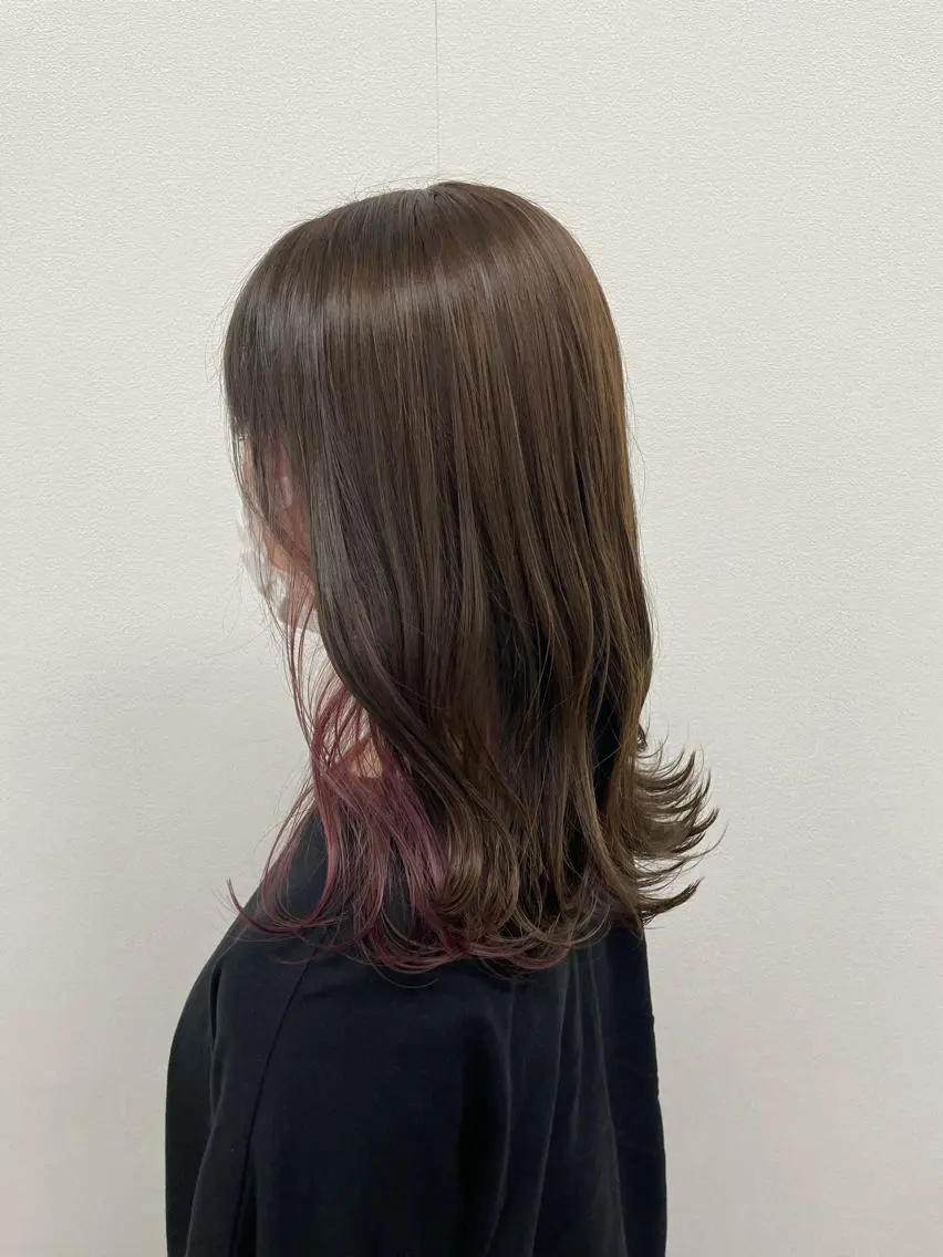 ロング カラー ヘアアレンジ ベージュカラー インナーカラー ピンクカラー カット ヘアカラー トリートメント 酸性縮毛矯正🧴韓国 レイヤー/髪質改善のヘアスタイル