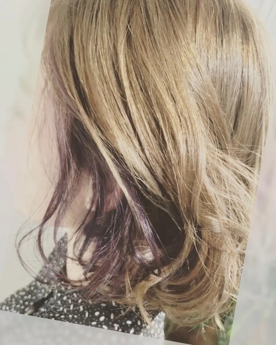ショート カラー ヘアアレンジ アディクシーカラー ブリーチ ブルーカラー ブルーバイオレット インナーカラー shi hoのヘアスタイル