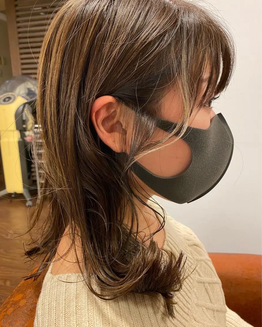 セミロング カラー liL hair サトウリョウタのヘアスタイル
