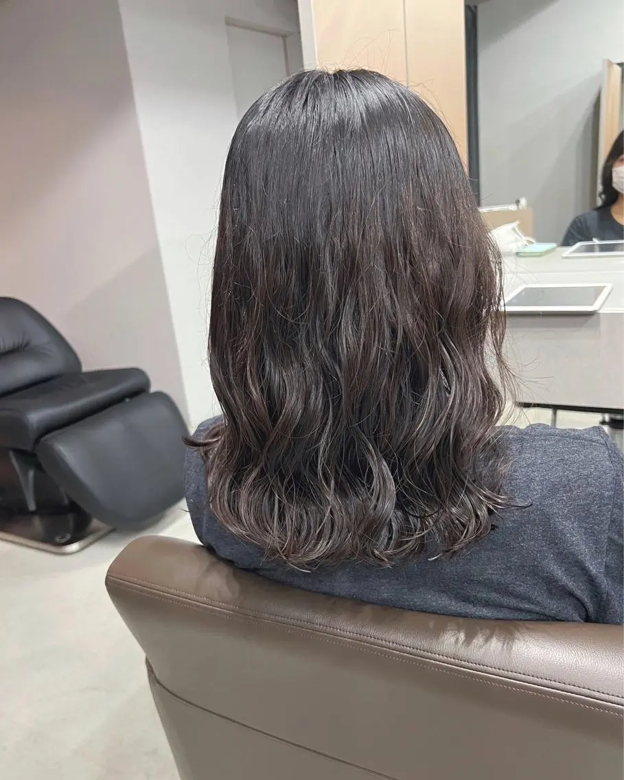 ミディアム パーマ カット パーマ トリートメント ボブパーマコテ巻き風 パーマNo1深江秀平のヘアスタイル
