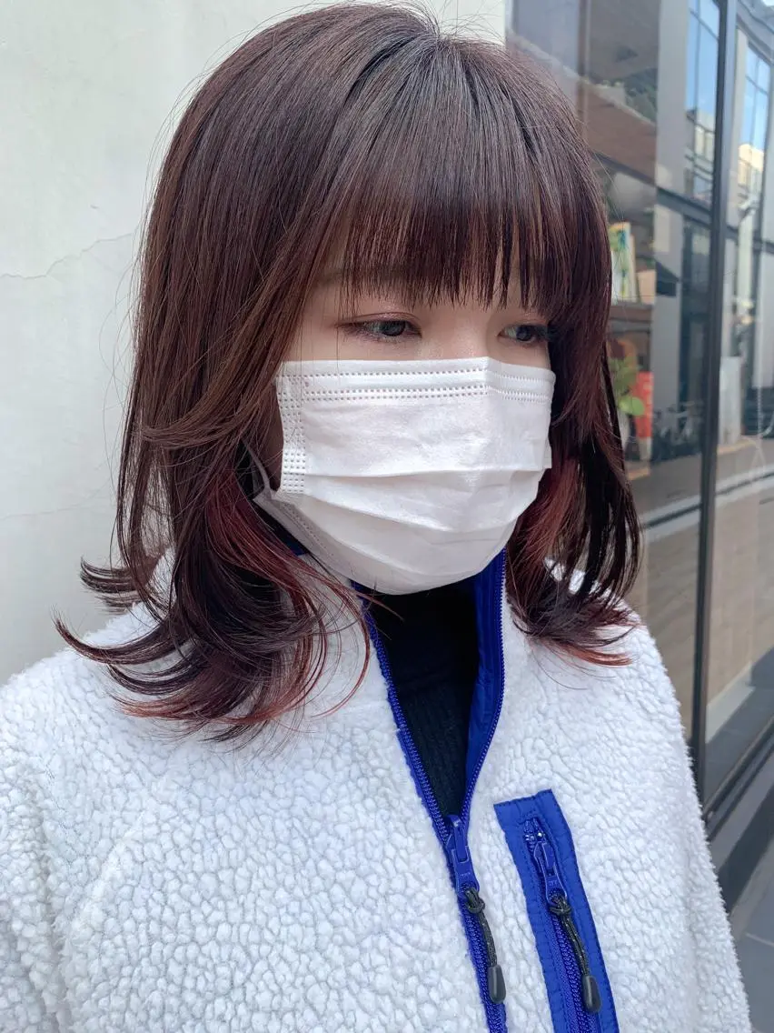 ミディアム カラー ヘアアレンジ ヘアカラー トリートメント yuka .のヘアスタイル