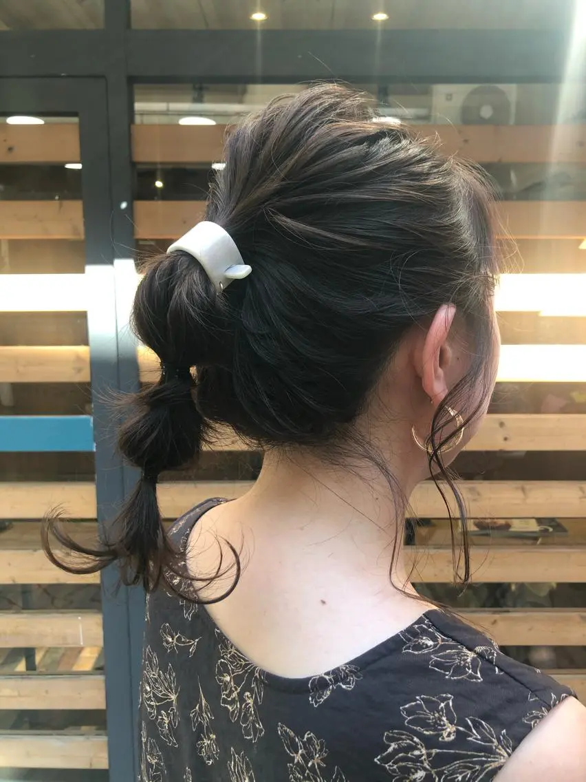 ミディアム パーマ ヘアアレンジ あずまぐち めぐみのヘアスタイル