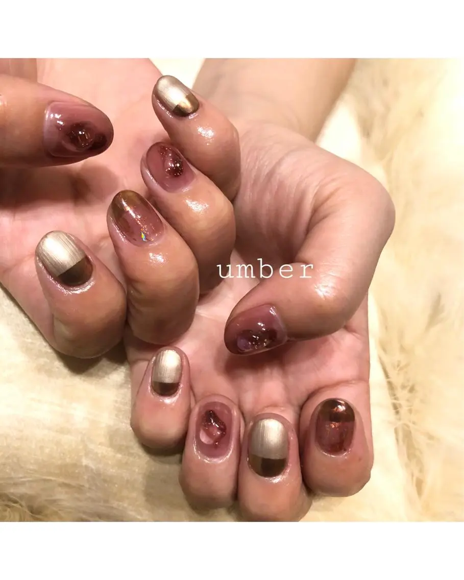 ネイル アートネイル クリアネイル フットネイル マグネットネイル メンズネイル ハンドネイル umber 三茶1分のネイルデザイン