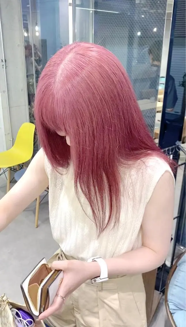セミロング カラー ピンクカラー ヘアカラー トリートメント kaho🧸 / 大人styleのヘアスタイル
