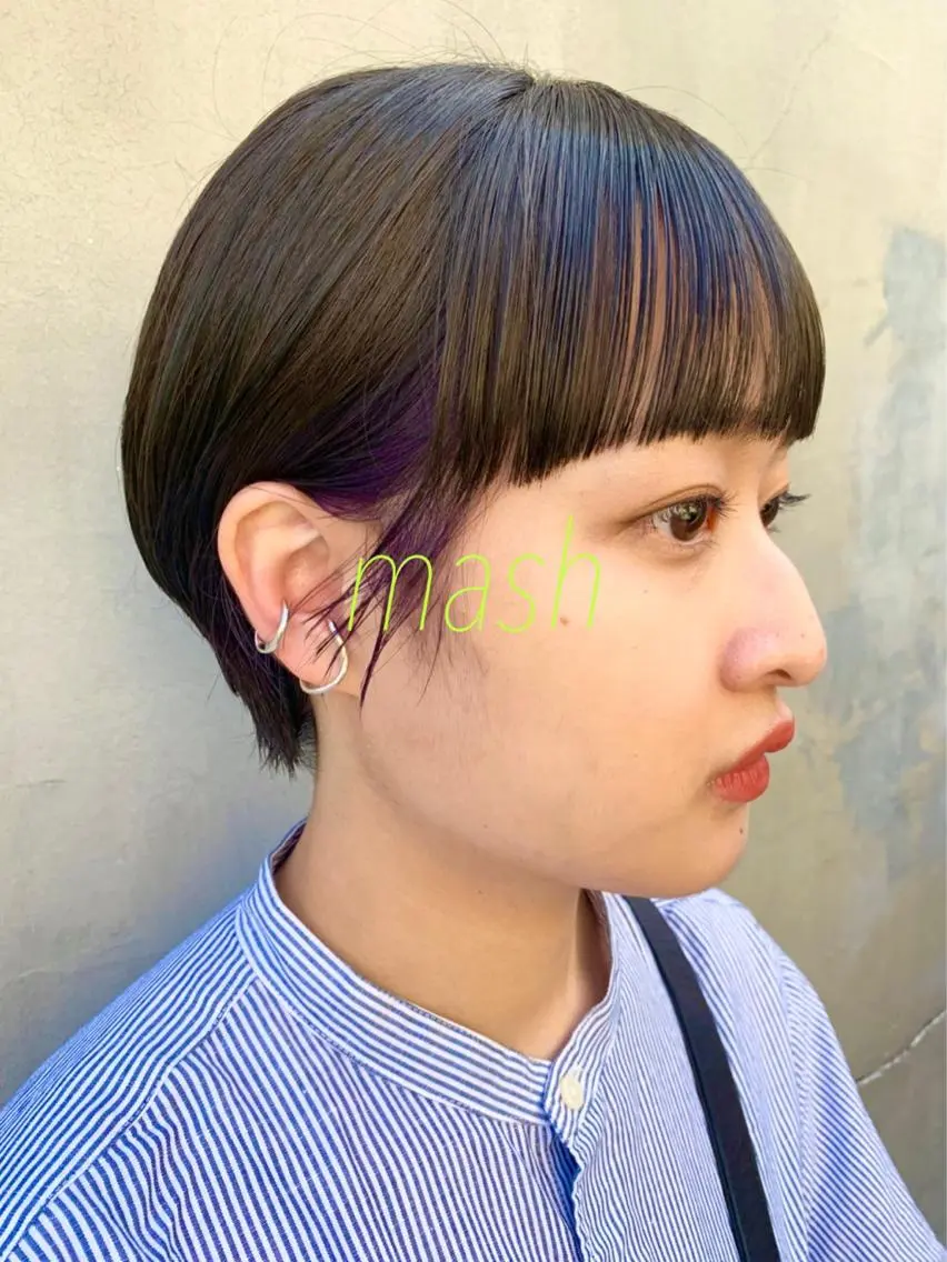 ショート ヘアアレンジ ヘアカラー 🤎指名No.1原宿 表参道coii日向花のヘアスタイル