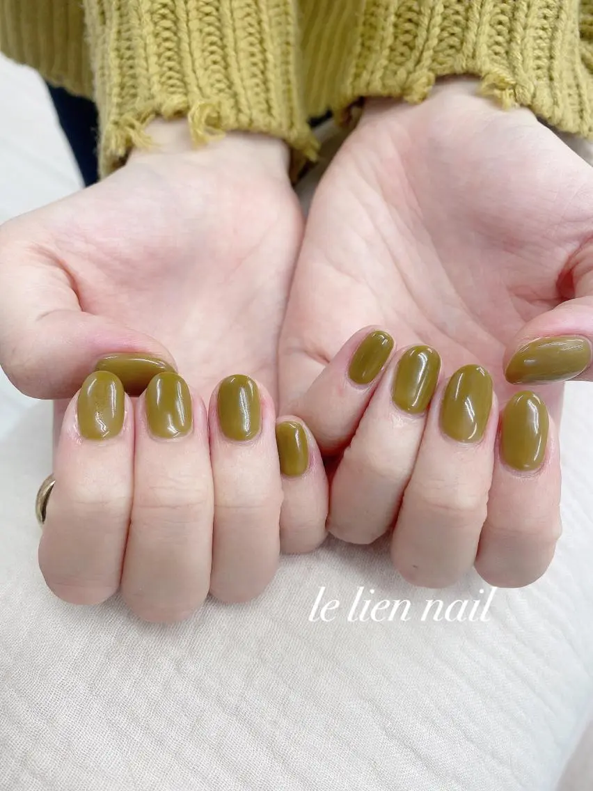 ネイル クリアネイル ワンカラーネイル ピスタチオネイル le lien nailのネイルデザイン