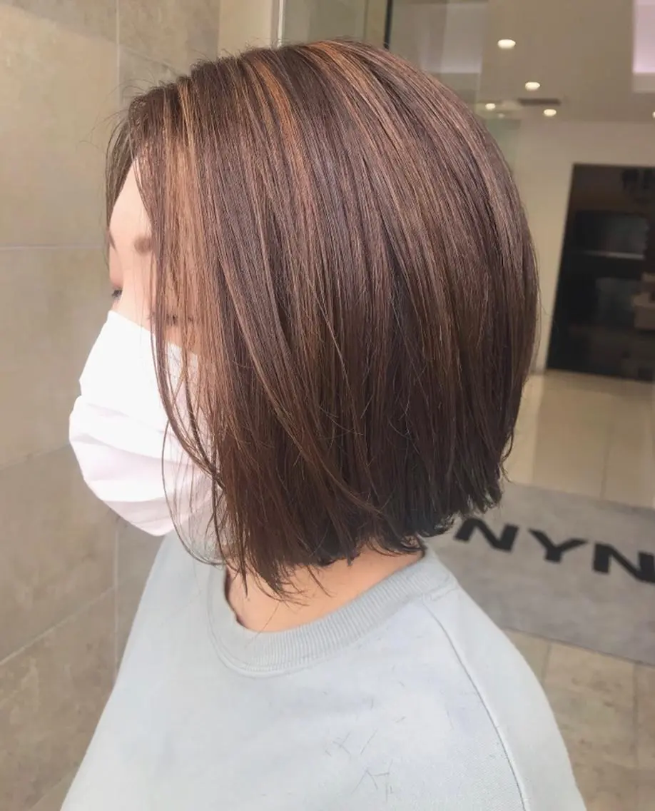 ショート カラー ベージュカラー ハイライトカラー ハイトーンカラー ハイライト 田中 あかねのヘアスタイル