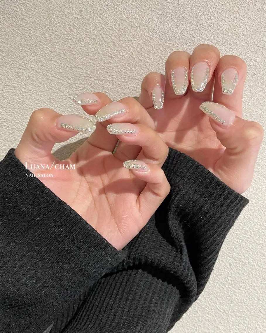 ロング ネイル 韓国風ヘア 韓国ネイル ワンホンネイル nail salon neigeのネイルデザイン