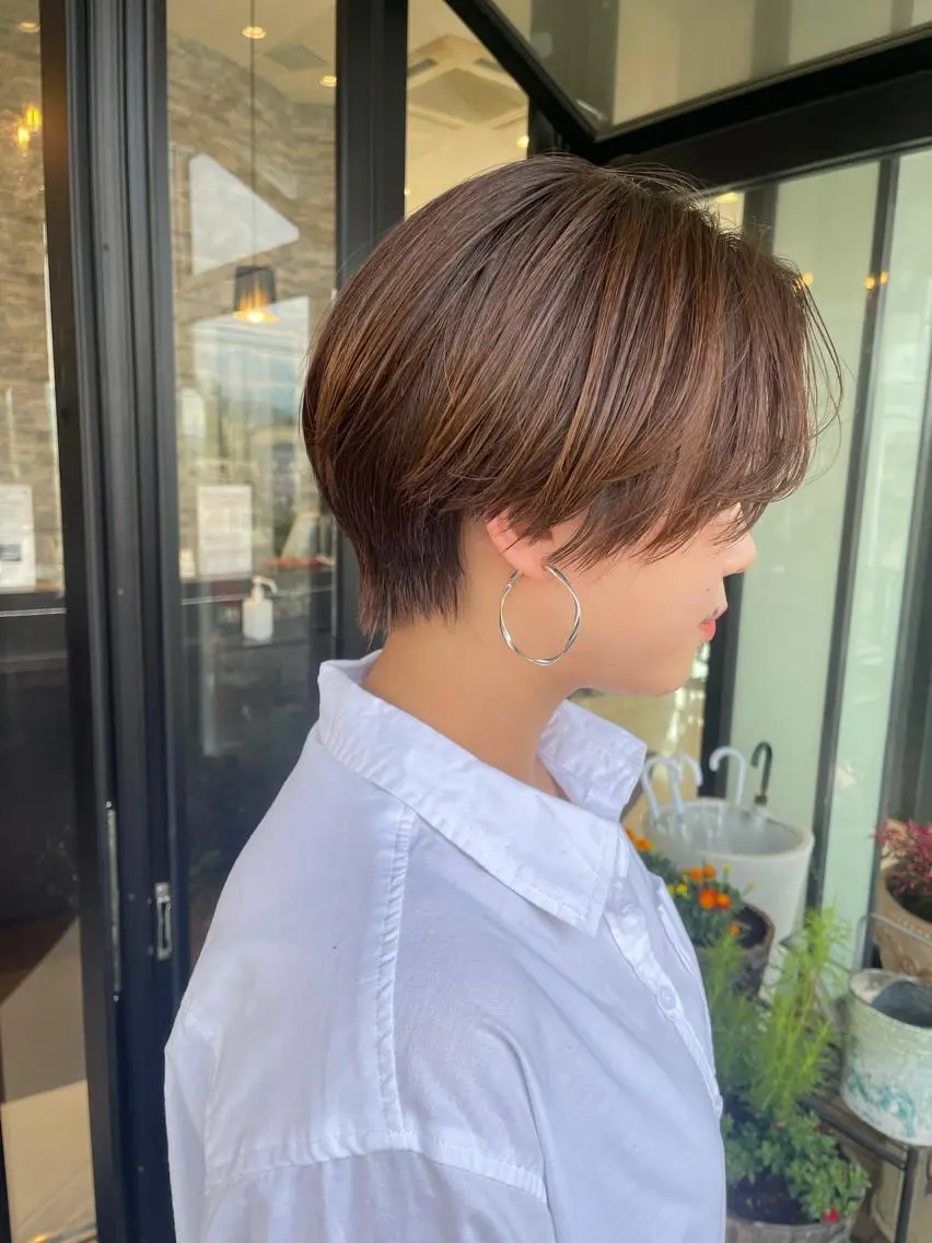 ショート カラー ハンサムショート ショートヘア カット ヘアカラー トリートメント ブリーチ/ハイトーン 天童市/SERINAのヘアスタイル