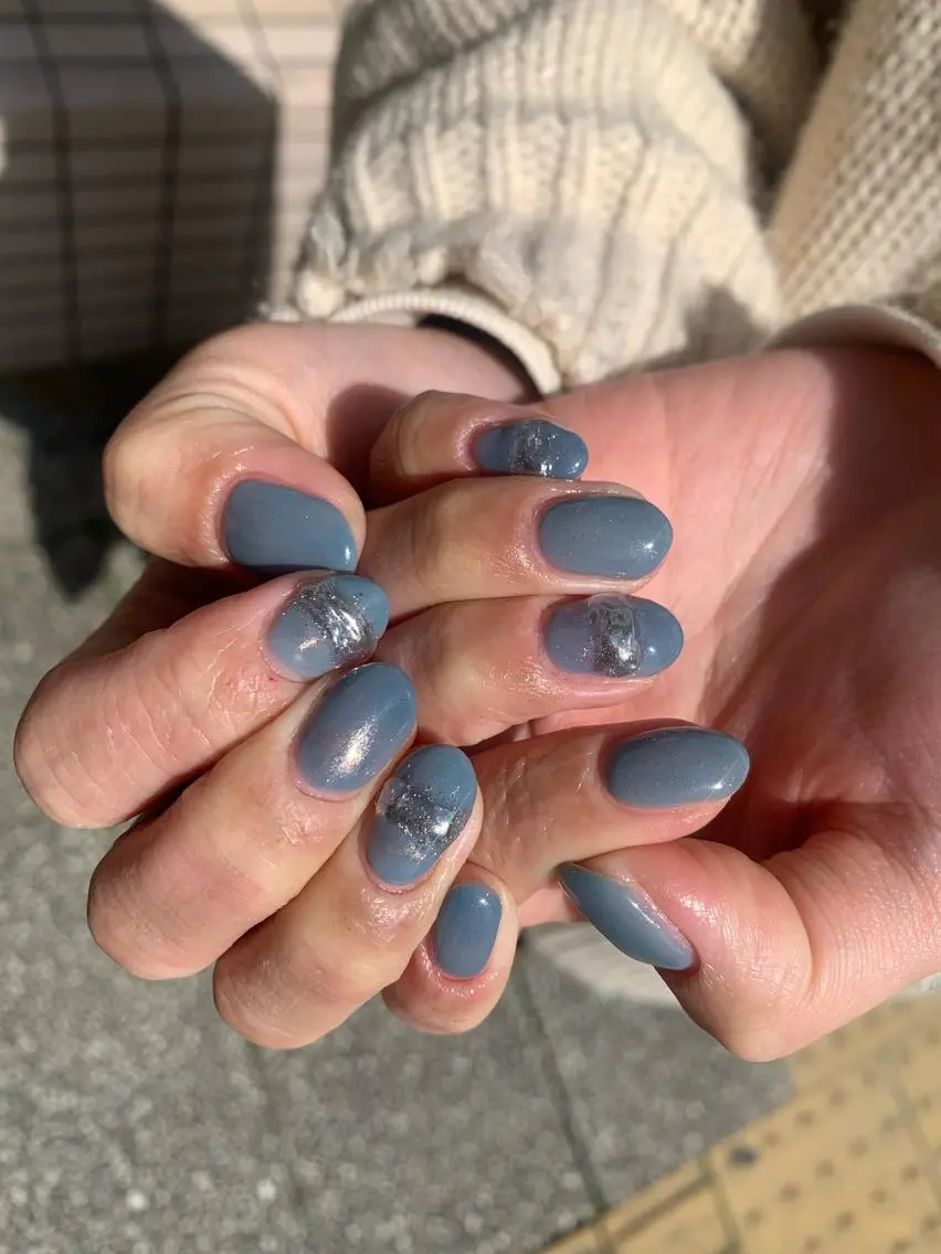 ネイル ブルー nail* runa🌻のネイルデザイン