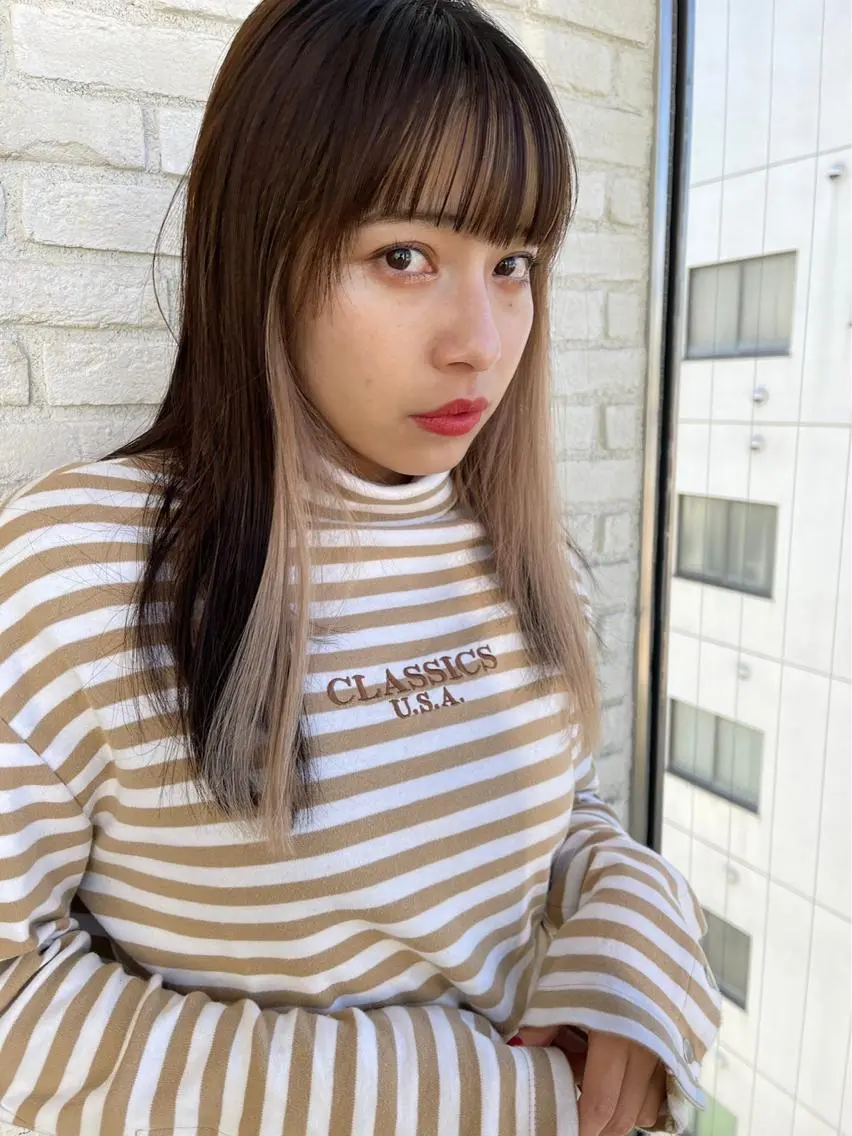 ミディアム カラー ヘアアレンジ 仙台Ｉ韓国レイヤー Ｉ髪質改善Ｉ伊藤拓海のヘアスタイル