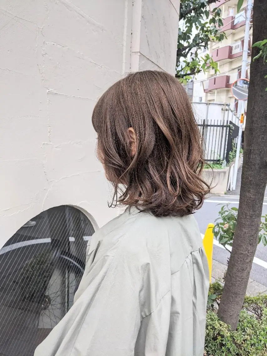 ミディアム カラー ブリーチ ブリーチなしカラー カット ヘアカラー ヘアセット HIKARI@ Ruheplatzのヘアスタイル