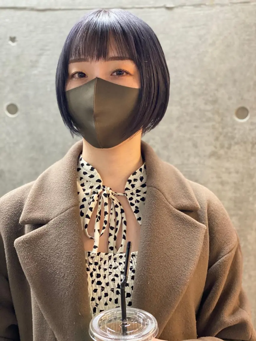 ショート アッシュ ボブ くびれヘア ハイライト レイヤーカット 原宿アンリ 山下卓也のヘアスタイル