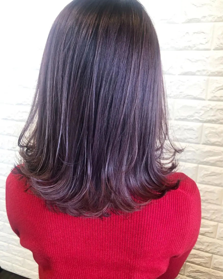 ショート カラー グレージュ パープルカラー パープルグレージュ 西本 夏美のヘアスタイル