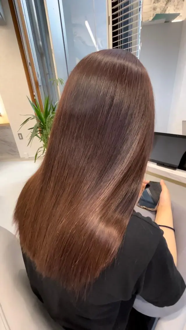 ロング カラー トリートメント カット ヘアカラー トリートメント ヘッドスパ 髪質改善 永田零亜のヘアスタイル