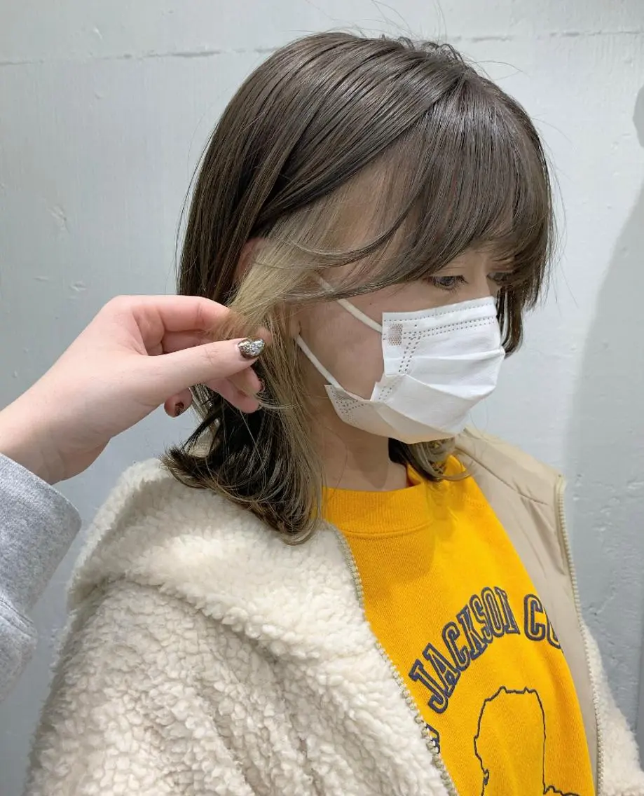 ミディアム カラー ヘアアレンジ ヘアカラー トリートメント ヘアセット 憧れの艶ハイトーンへ 🌙サイダサキのヘアスタイル