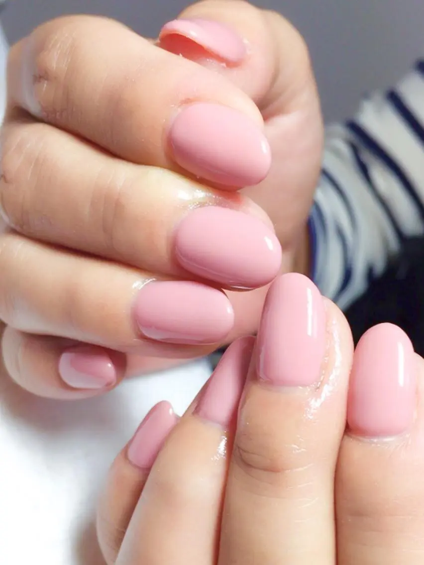 ミディアム ネイル ピンク ピンクベージュ Shan Nailのネイルデザイン
