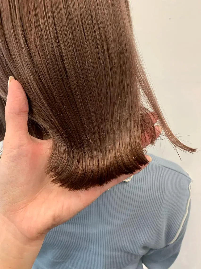 ミディアム カラー ヘアアレンジ ブリーチ ブラウンカラー ケアブリーチ ショコラブラウン 髪質改善 HARU//原宿🤍 リピート率NO.1のヘアスタイル