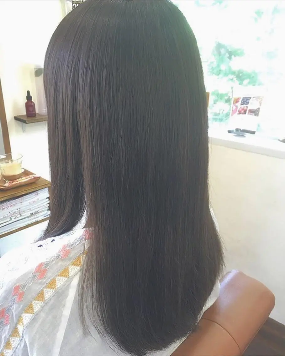 ロング 縮毛矯正 chakura めいのヘアスタイル