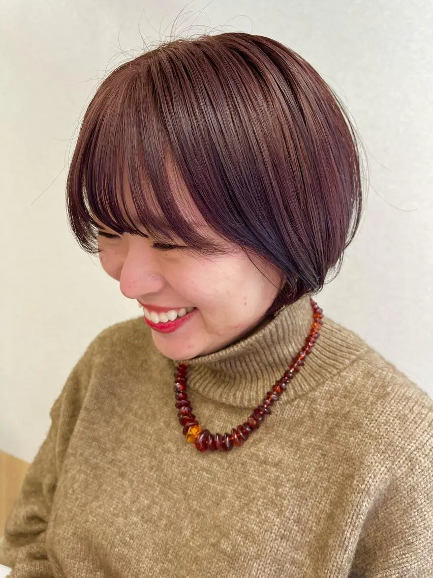 ショート カラー パーマ ヘアアレンジ ✨艶髪✨ 奈須晴香のヘアスタイル