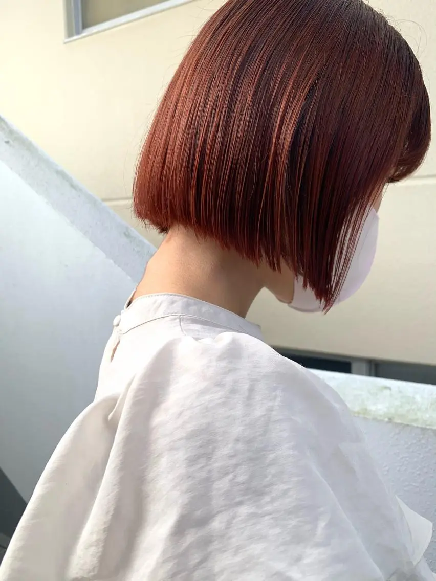 ショート カラー ブリーチ ブリーチなしカラー オレンジ 遠藤沙也加 /レイヤーカットのヘアスタイル