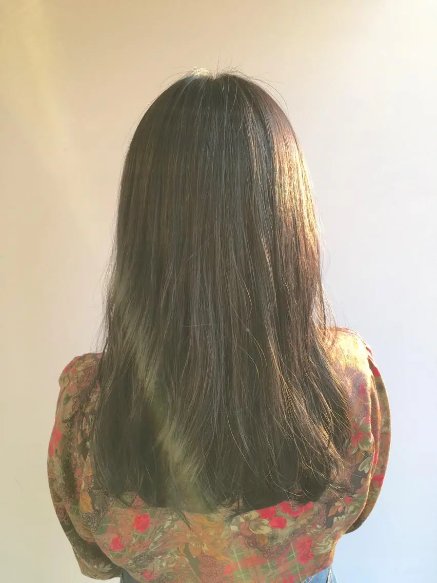 ロング カラー グレージュ ヘアカラー トリートメント ヘアセット yoshi ☆のヘアスタイル