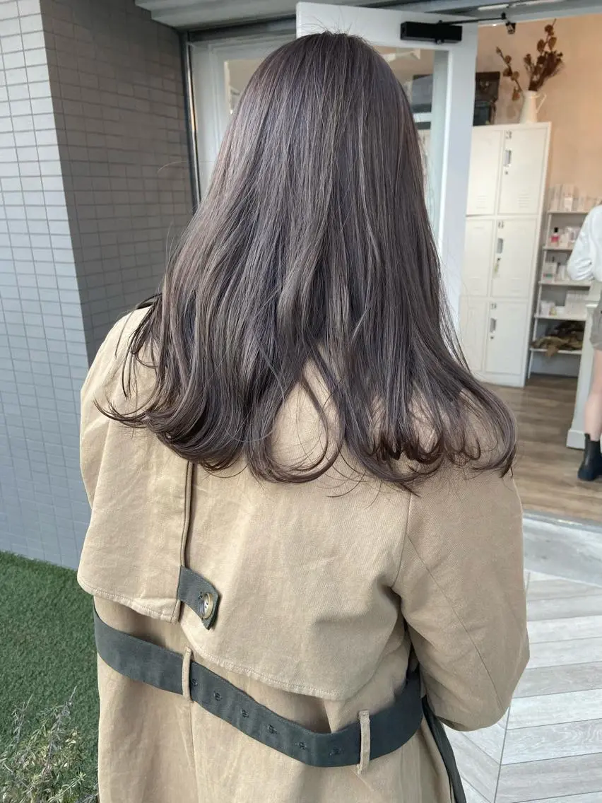 セミロング カラー グレージュ ラベンダーカラー ラベンダーグレージュ ラベンダーグレー 髙橋 秀果のヘアスタイル