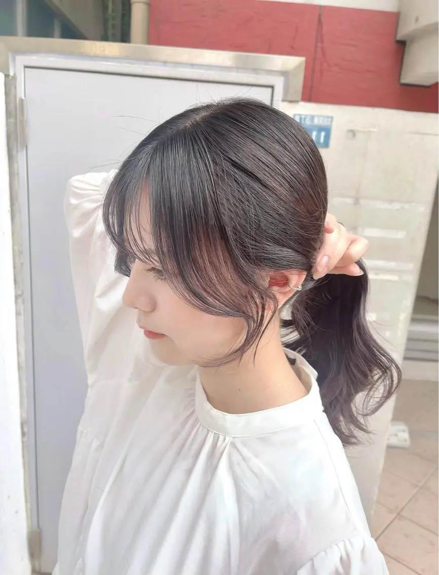 ロング カラー くびれヘア エギョモリ 韓国風ヘア レイヤーカット 似合わせカット 泉 堅也のヘアスタイル