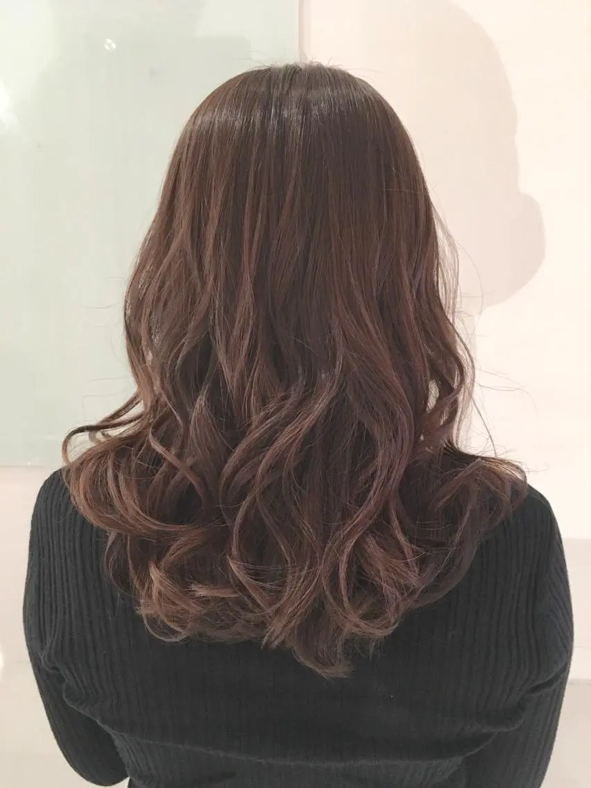 ロング カラー ベージュカラー ピンクカラー ピンクベージュ ヘアカラー トリートメント ヘッドスパ ヘアセット yoshi ☆のヘアスタイル