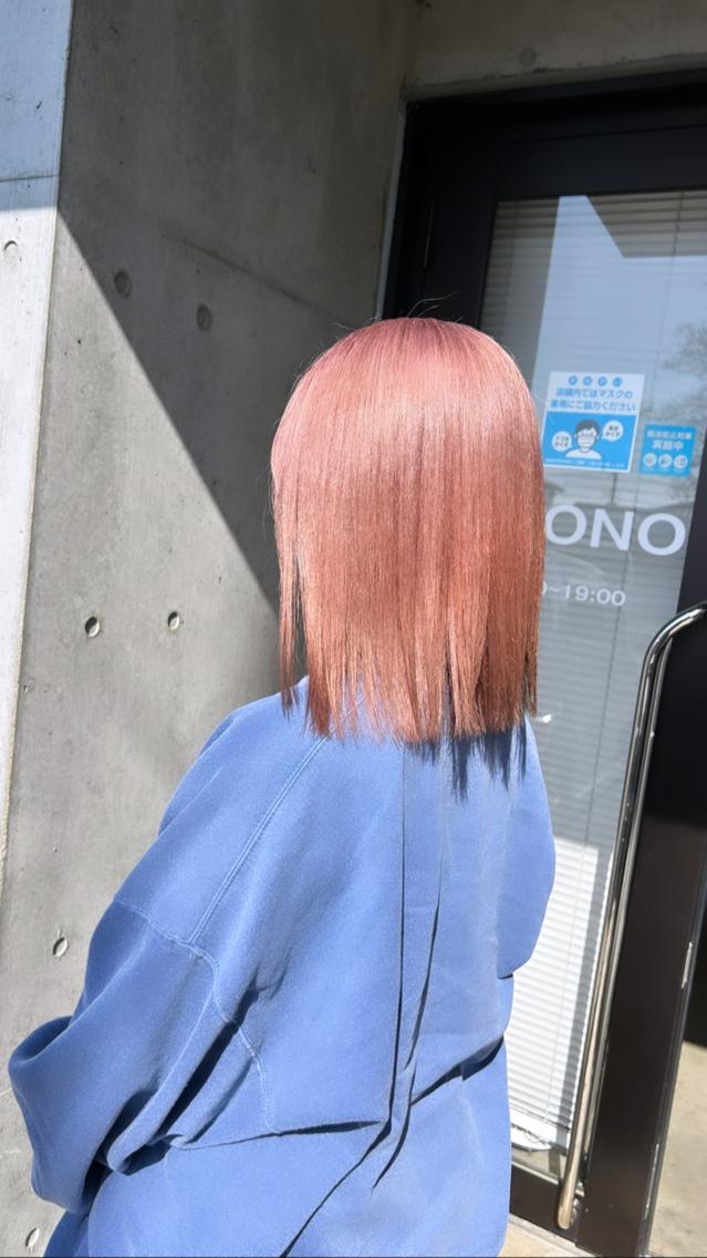 カラー ベージュカラー ピンクカラー ピンクベージュ デザインカラー／ 梶本 乃梨叶のヘアスタイル