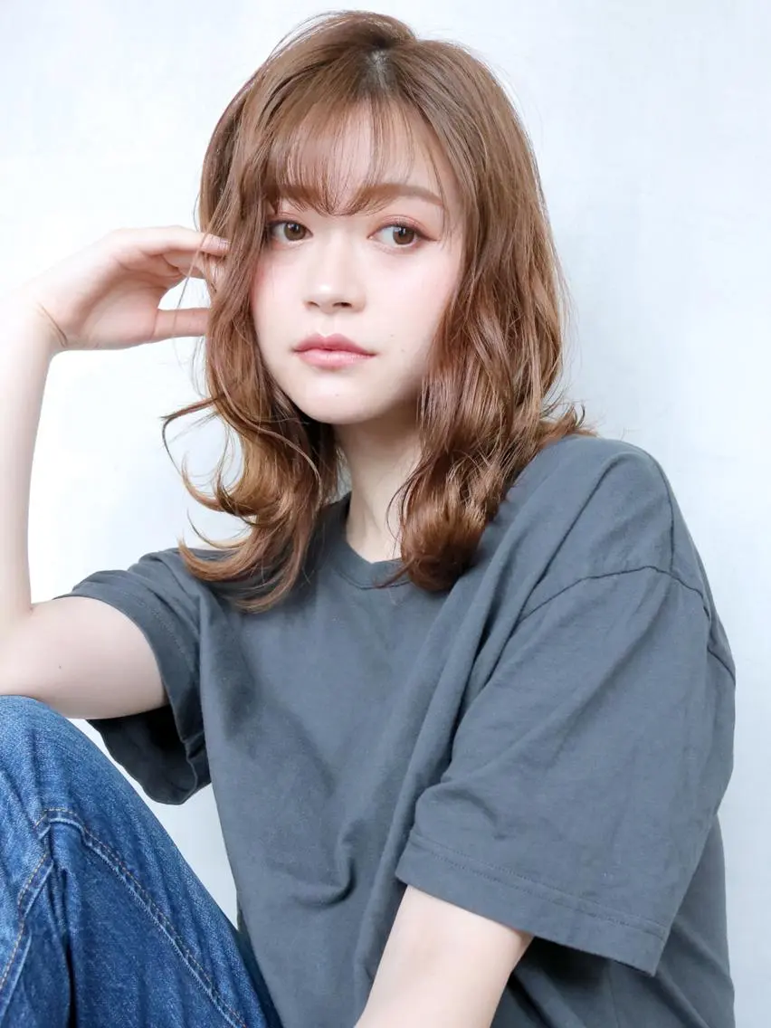 ミディアム カラー パーマ ヘアアレンジ ITbyALBUM 浦和店のヘアスタイル