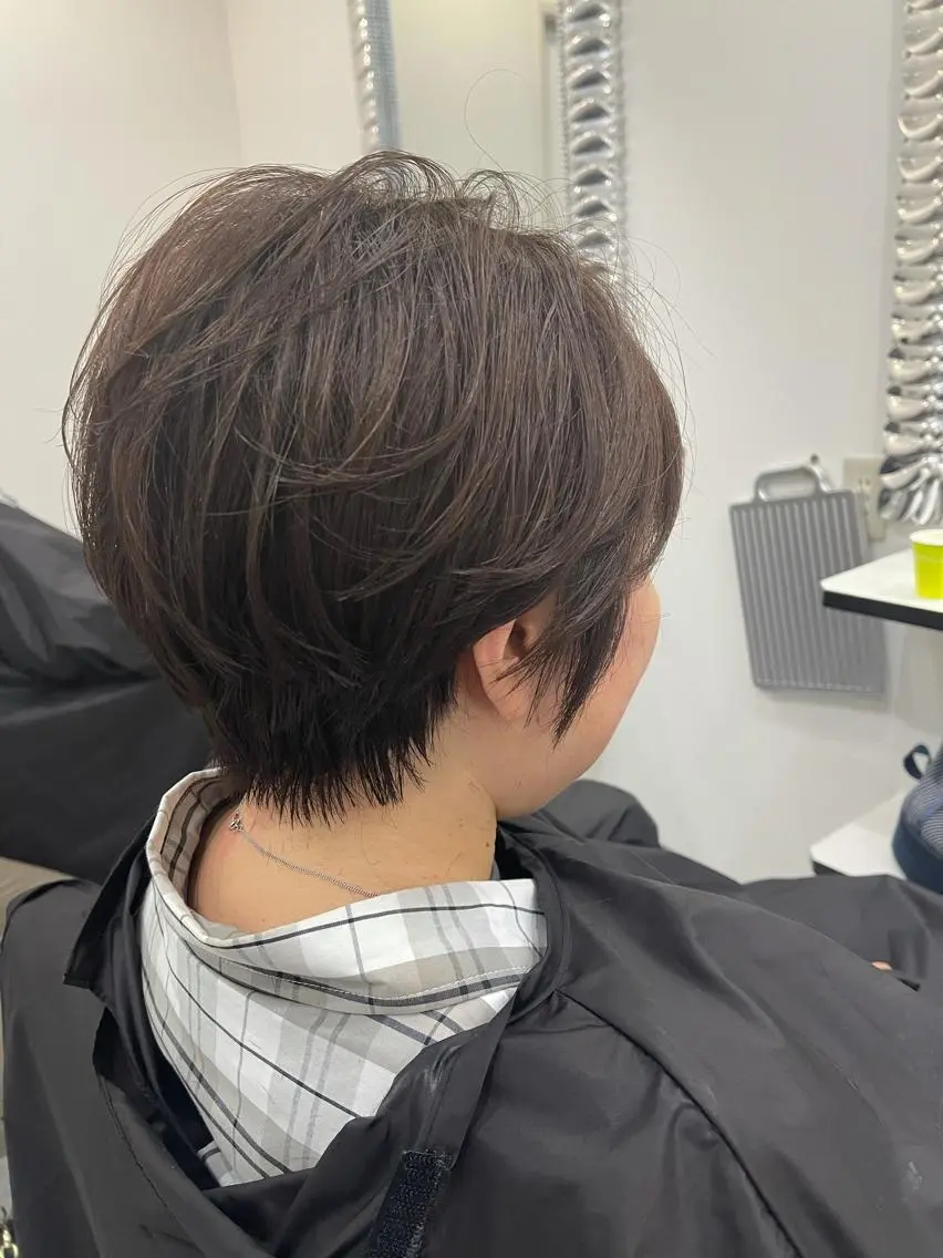 ショート カラー トリートメント カット ヘアカラー トリートメント emi/髪質改善/ 韓国風/艶カラーのヘアスタイル